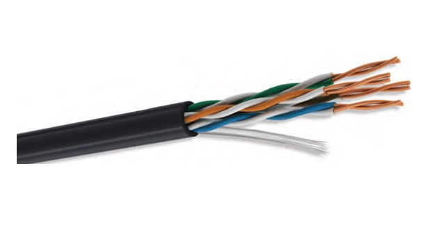 Cable UTP CAT5e para exterior - 4 pares, bobina de 305 mts, 100 cobre, color negro Cable UTP CAT5e para exterior - 4 pares, bobina de 305 mts, 100 cobre, color negro